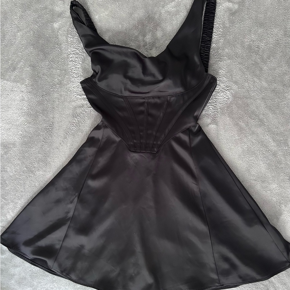 Urban Outfitters Black Satin Mini Dress